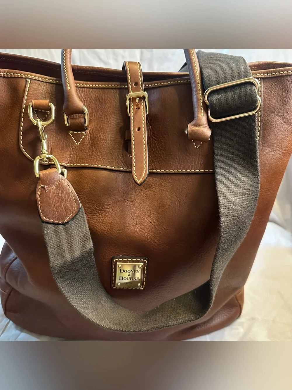 Dooney & Bourke Rare Florentine Leather Large Tote Brown Crossbody